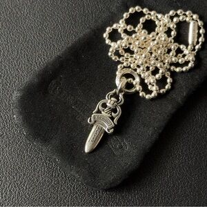 Chrome Hearts Silver Dagger Pendant & Ball Chain 9.5g
